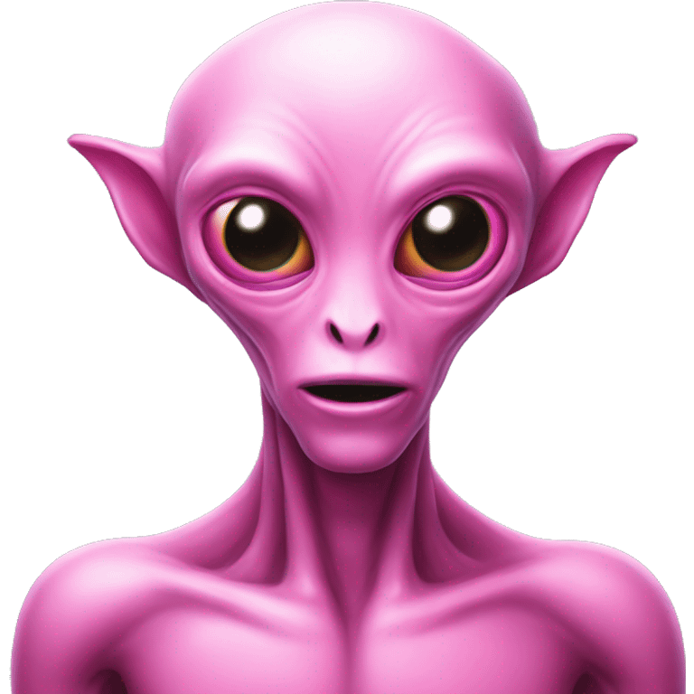 Pink alien face emoji