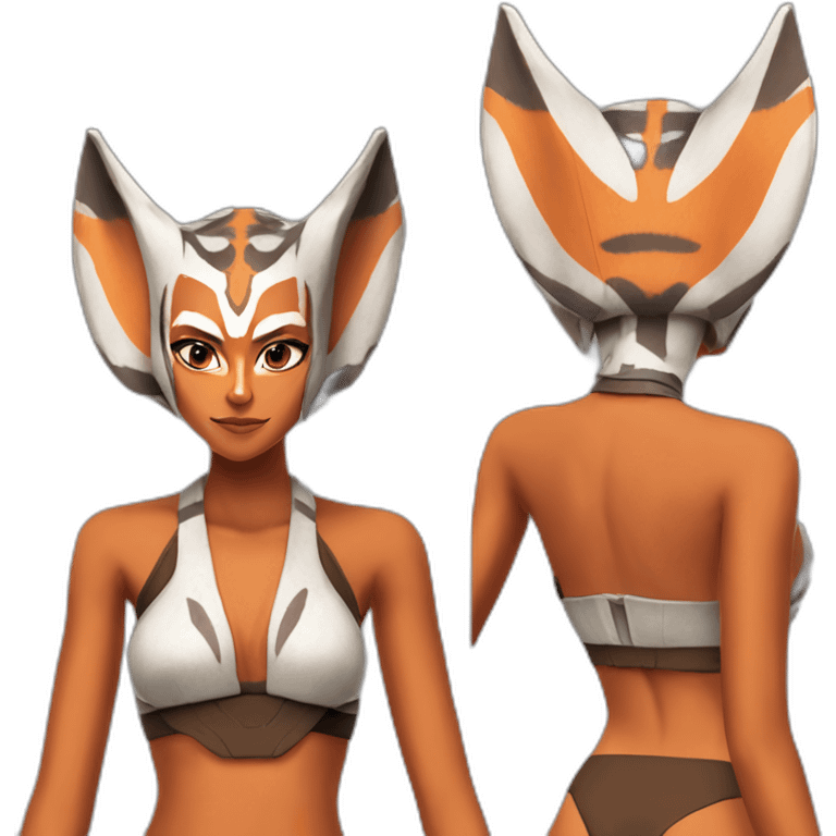 Sexy Ahsoka Tano (portrait, front facing) bikini (small horns) emoji