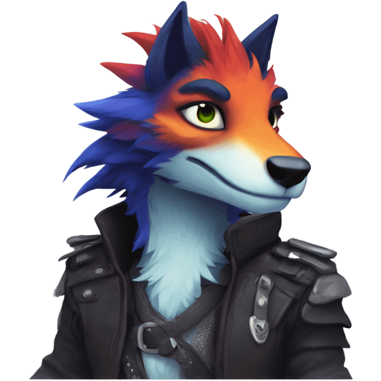 Colorful cute edgy badass anthropomorphic sergal furry  emoji