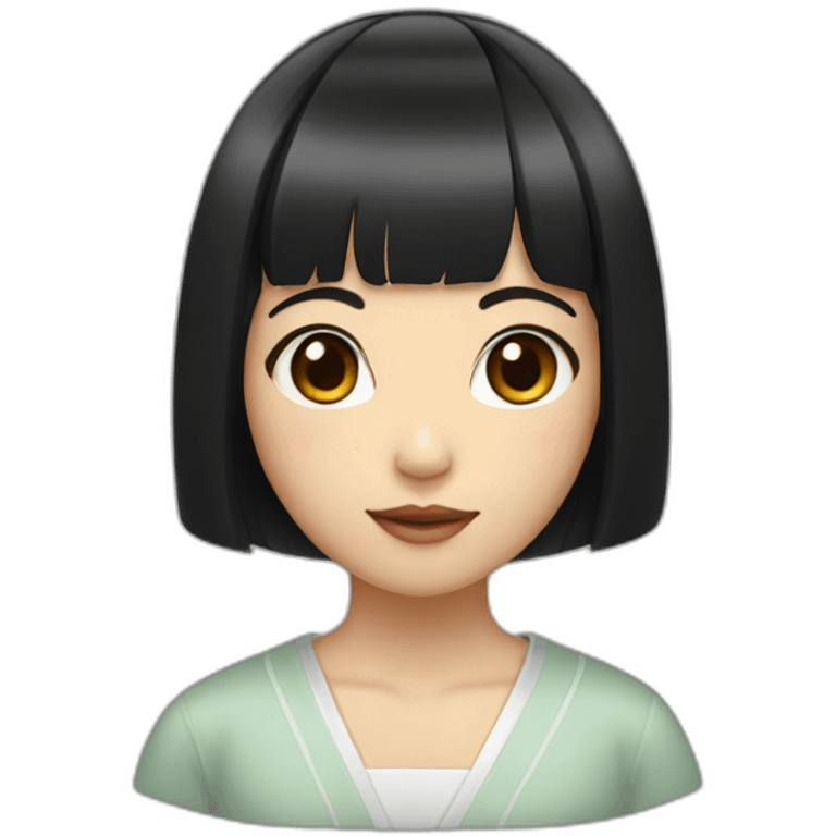 japanese girl with black bob and bangs emoji