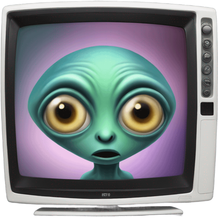 realistic alien on a TV screen emoji