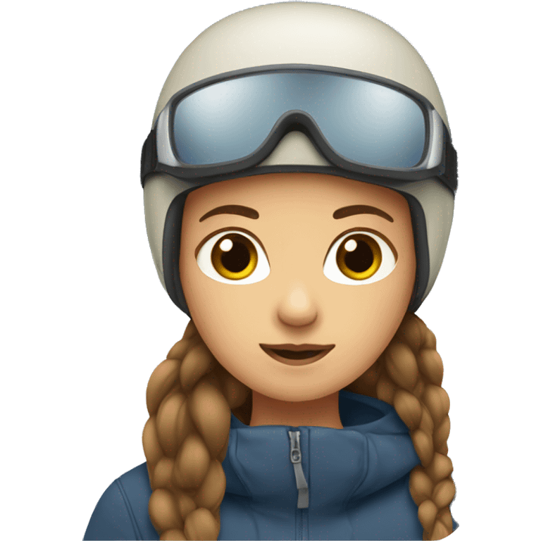 girl with brown straight hair snowboarding  emoji