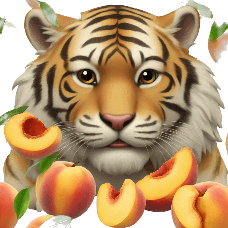 Tiger eating a peach emoji