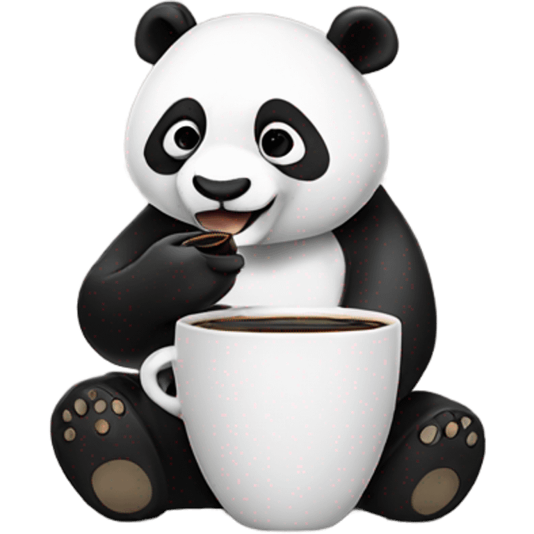 Panda drinking coffee emoji