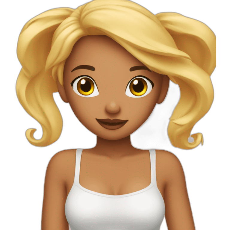 chica rubia skincare emoji