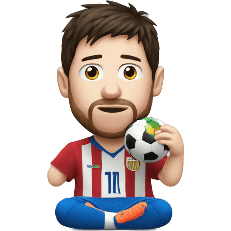 Messi eating world cup emoji