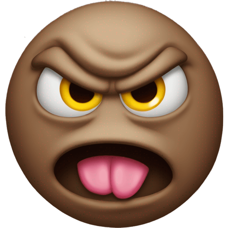 poop emoji but angry  emoji