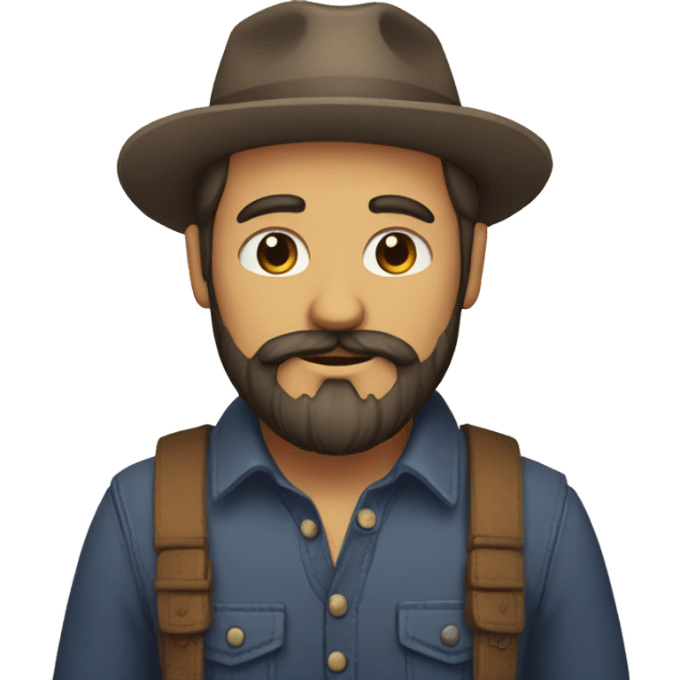 Hombre calvo con barba emoji