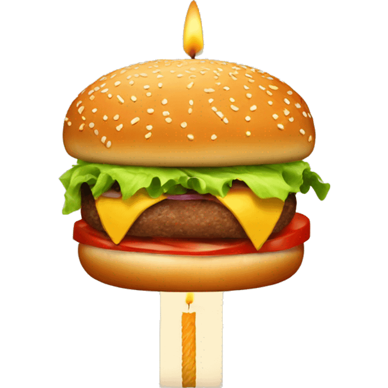 Burger with candles emoji