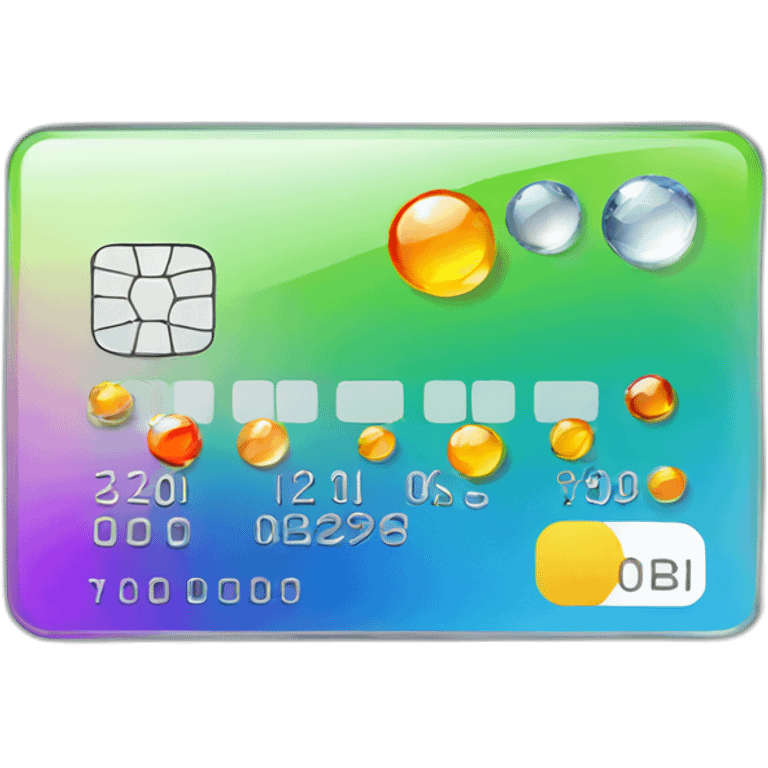 Glass credit card with gems emoji