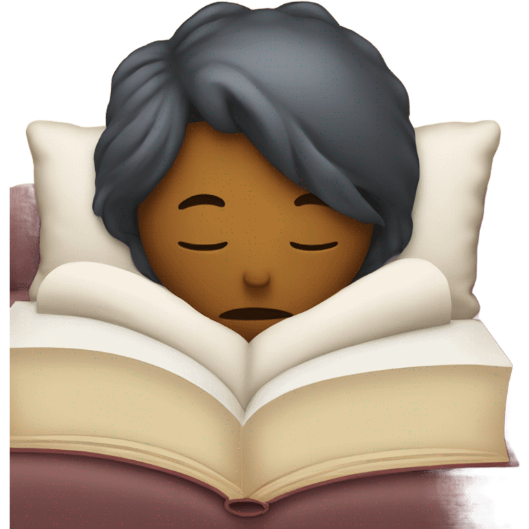 Sleepy Emoji reading book emoji