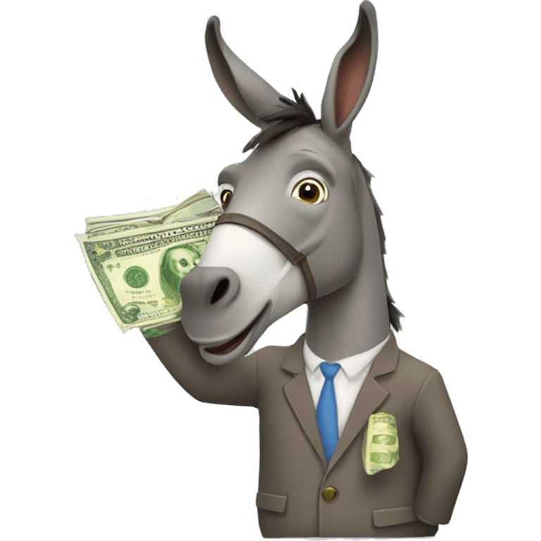 Donkey with money emoji