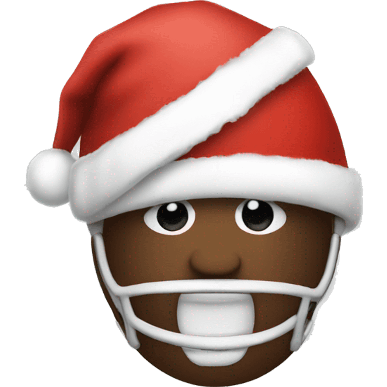 Football wearing a Christmas hat emoji