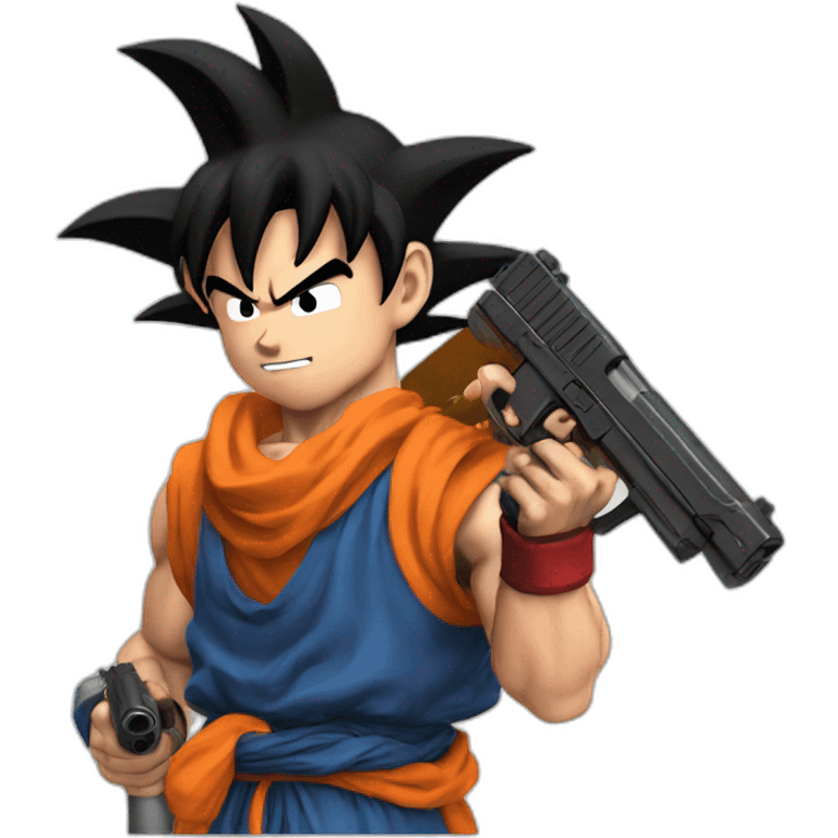 son goku with a gun emoji