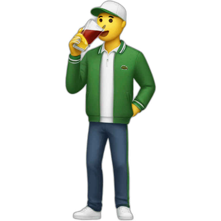 Drinking and using lacoste emoji