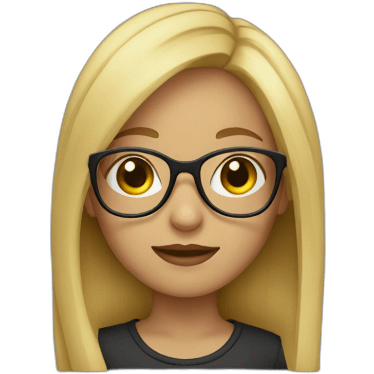 girl with blond hair and glasses emoji