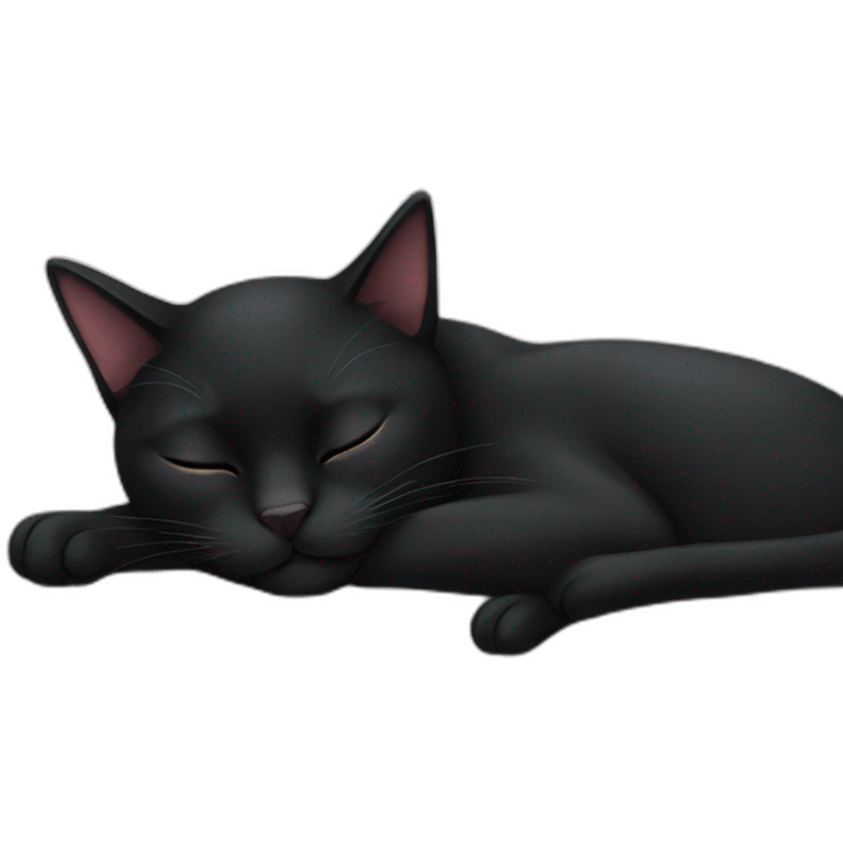 Black cat sleeping emoji