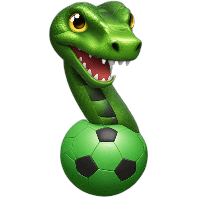 Serpent mangeant un ballon de football emoji