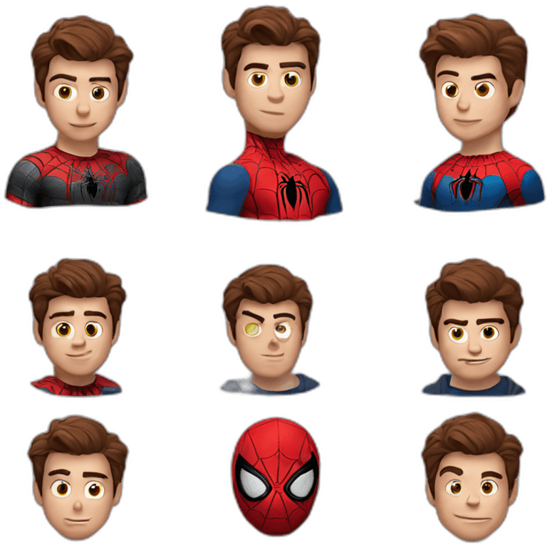 peter parker to spiderman emoji