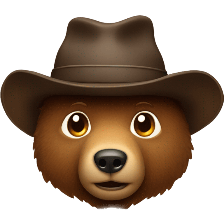 Man bear wearing hat emoji