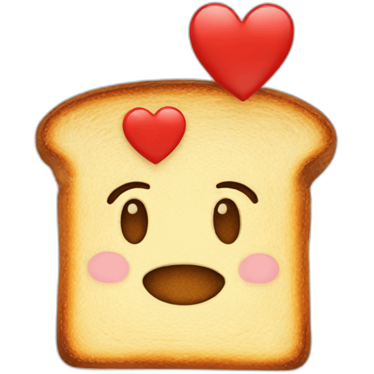 Toast with heart emoji