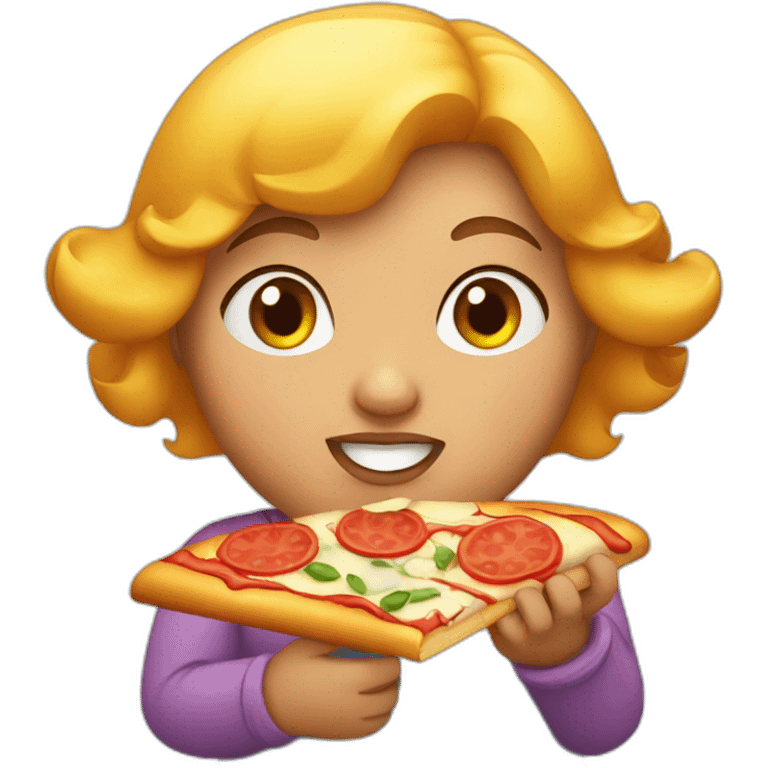 Fat girl eating pizza emoji