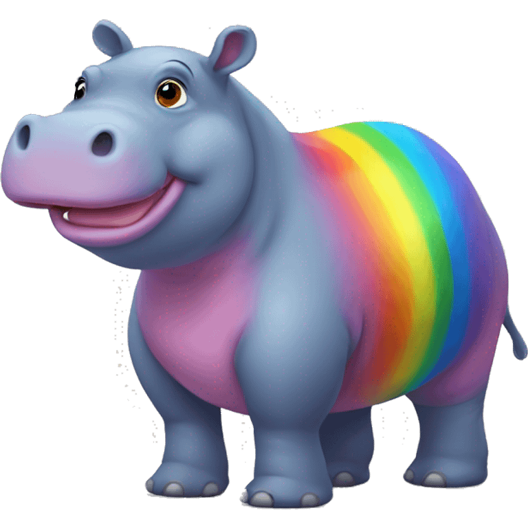 Rainbow hippo  emoji