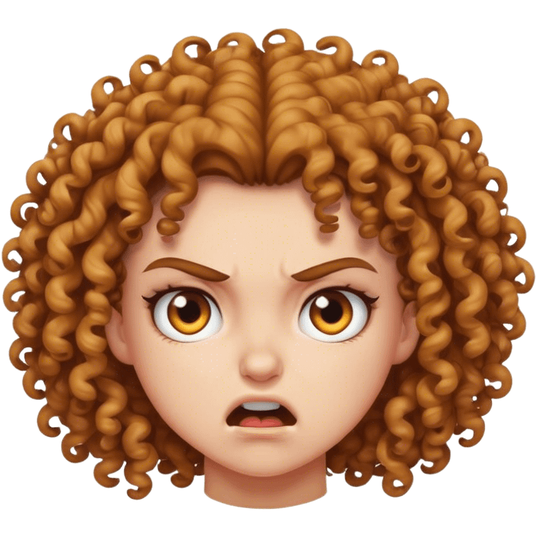 Angry curly haired girl  emoji