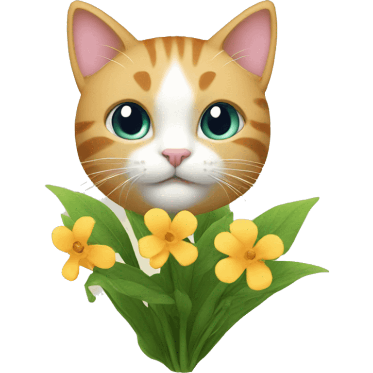 FLOWER WITH CAT emoji