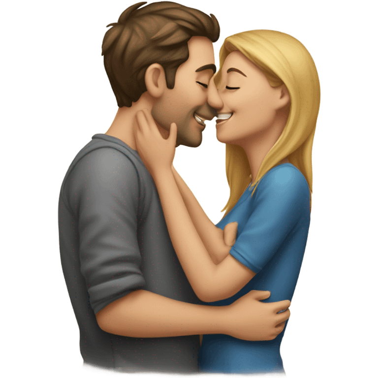 Girl kisses a man emoji