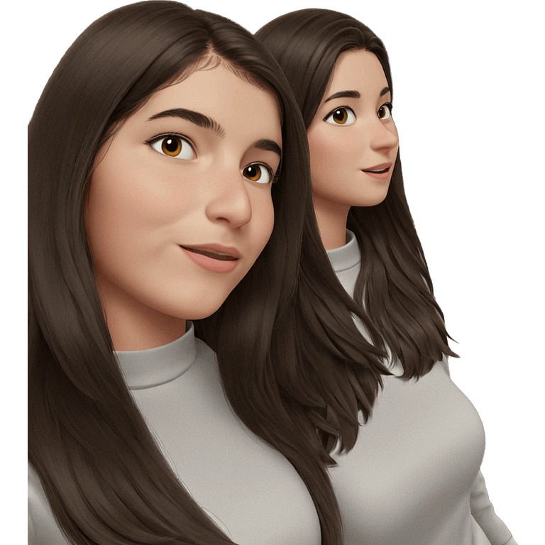 two girls with long hair emoji