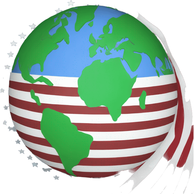 Earth with usa flag behind it emoji