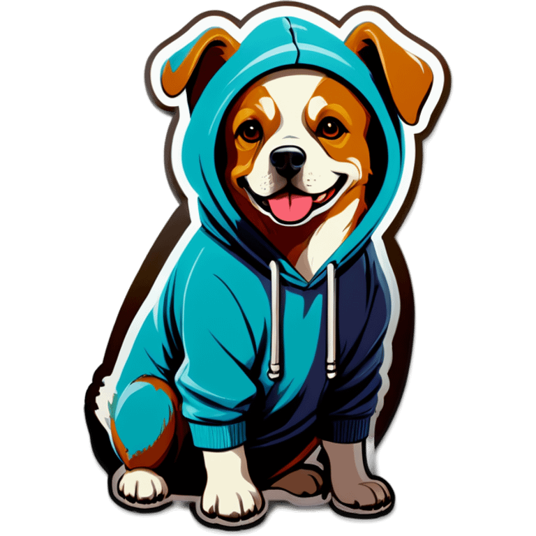 Dog wearing a hoodie emoji