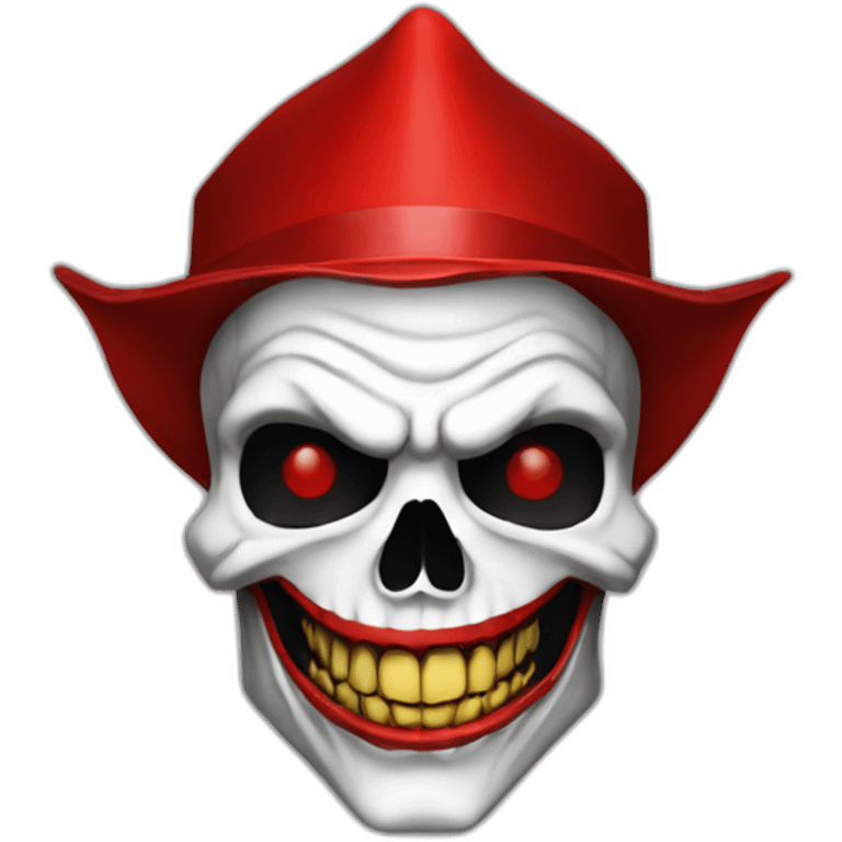 Skull joker red emoji