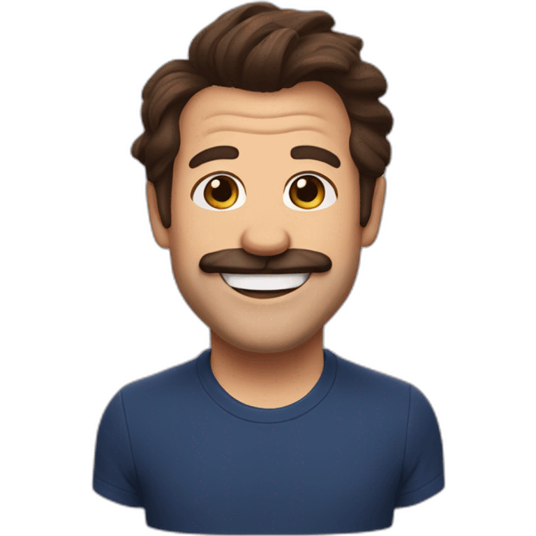 Ted lasso smile head brown hair emoji