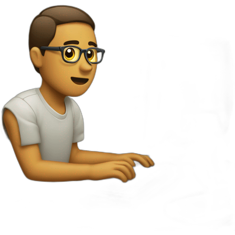 chico usando computadora emoji