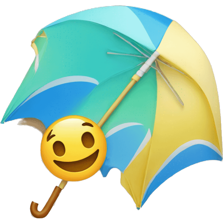 umbrella smiling on the beach emoji