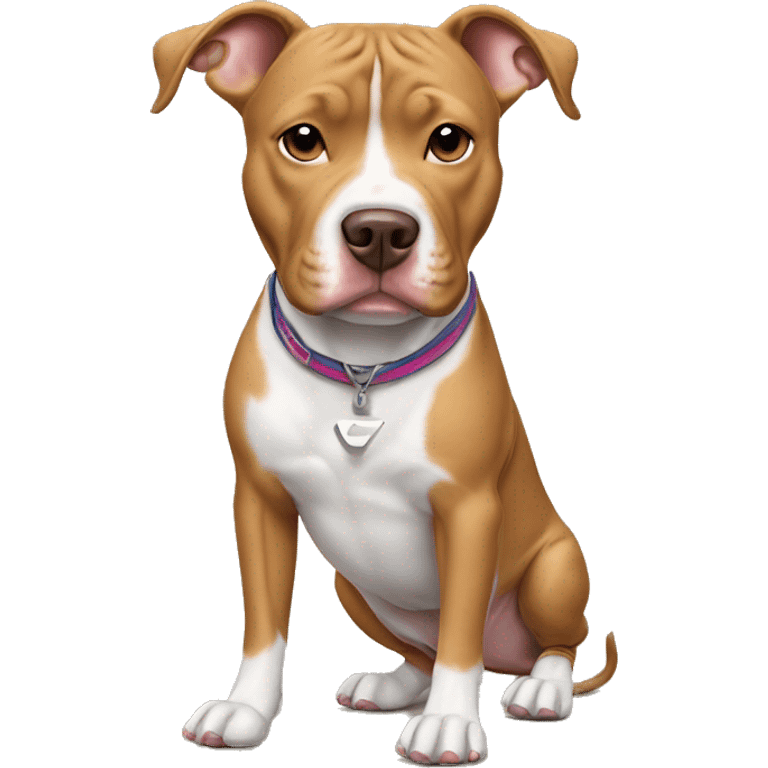 Light brown pit bull dog with Nike shoes  emoji