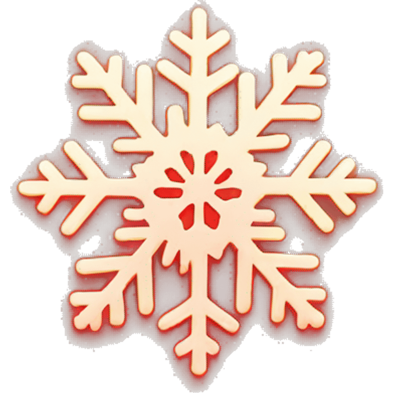 snowflake, soft glow, subtle red and green emoji