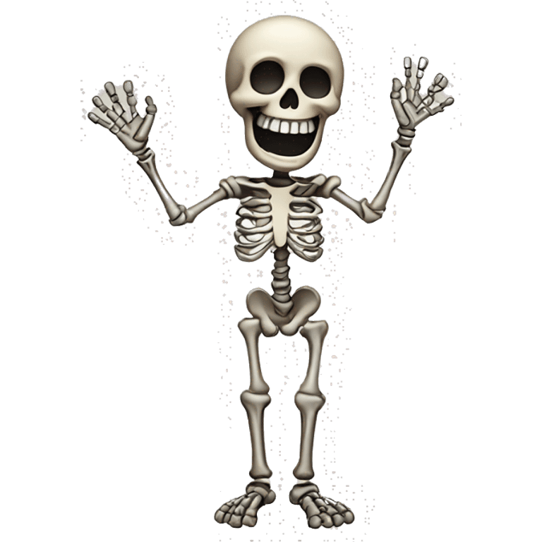 skeleton raising right hand emoji