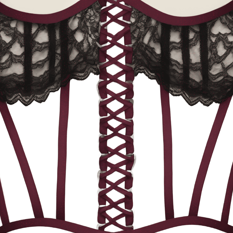 dark burgundy and black lace corset emoji