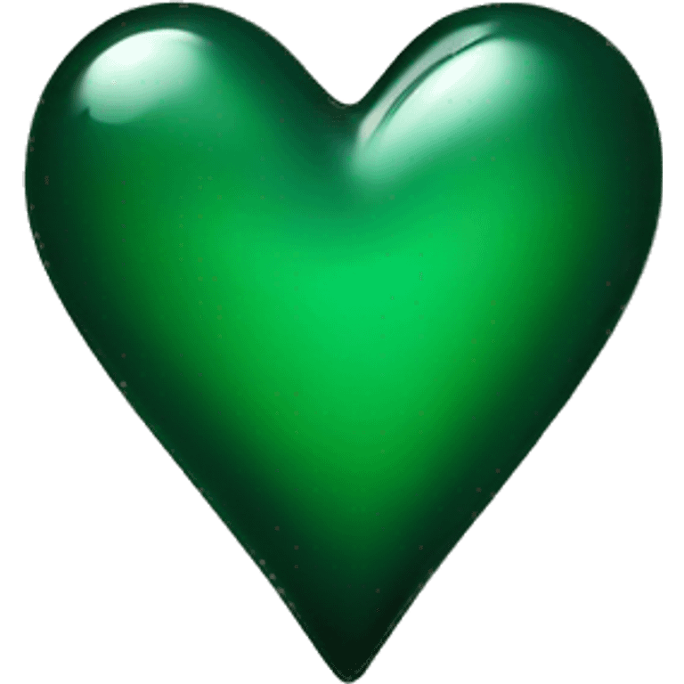 Dark green glass heart  emoji