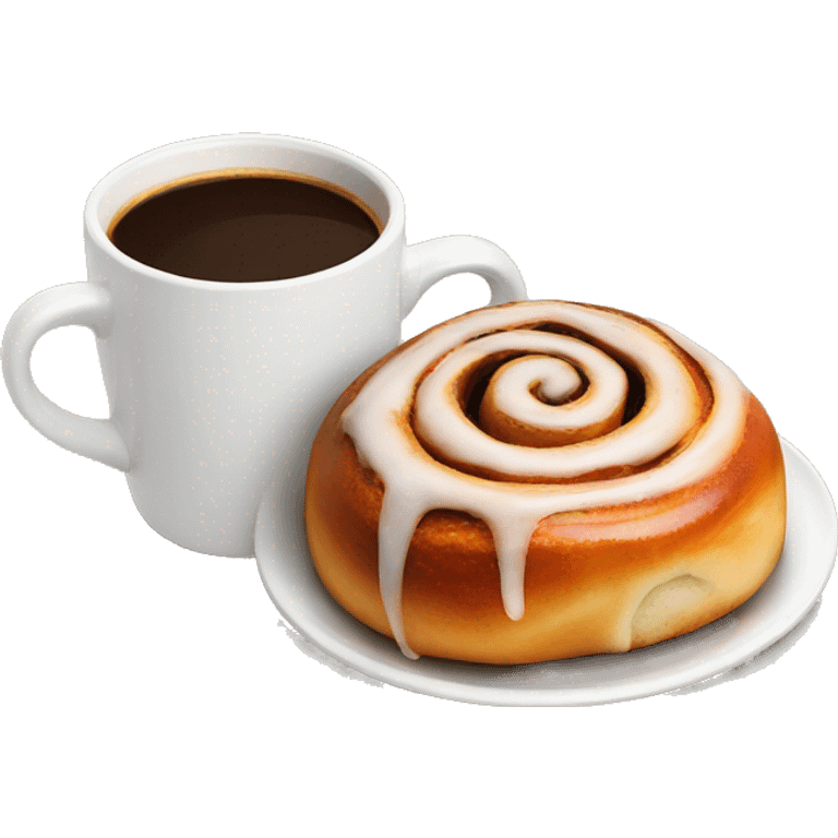 Cinnamon Roll next to coffee emoji