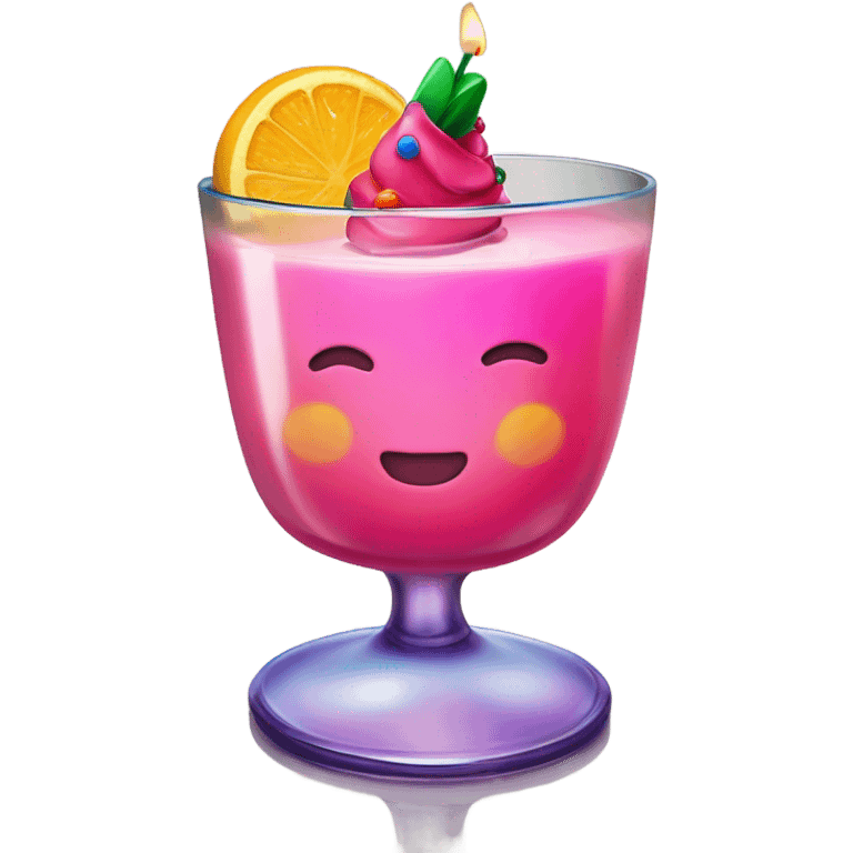 birthday drink with cute candle emoji