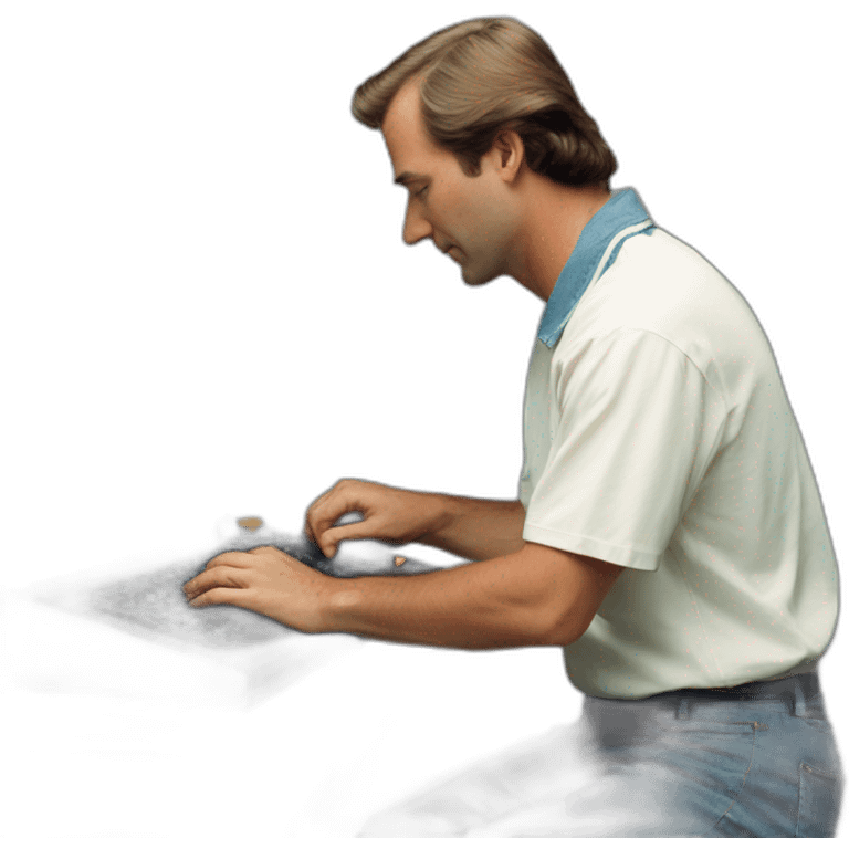 Adrian black fixing an Apple II computer emoji