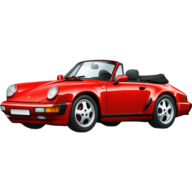 Red Porsche 964 convertible emoji