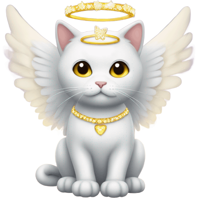 Sparkly cat with angel halo emoji