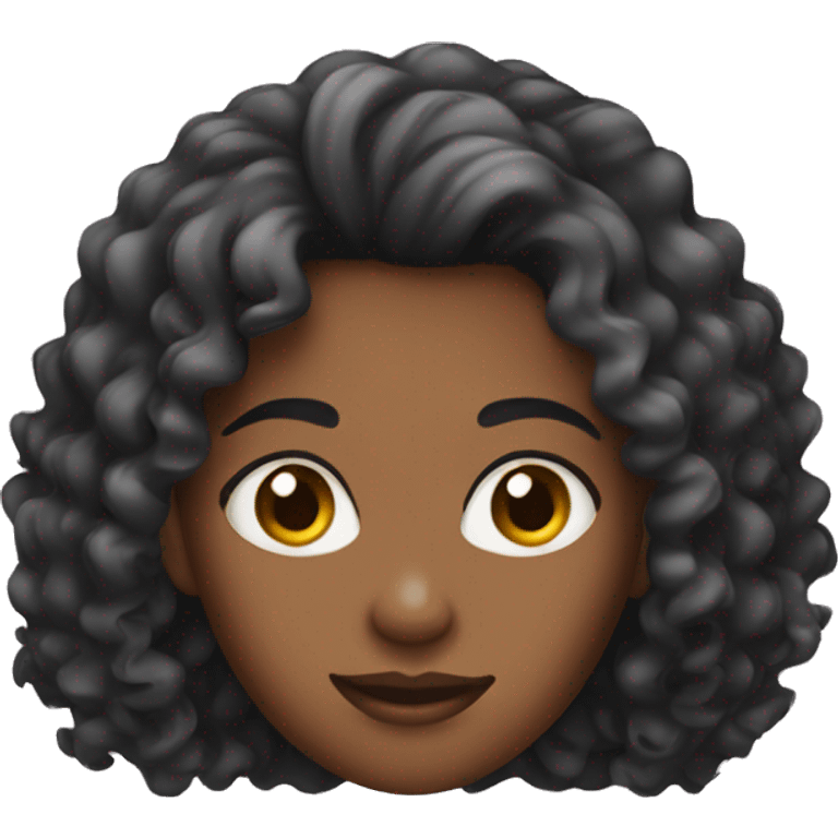 Girl with brow curly hair emoji