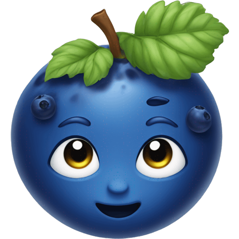 Blueberry wit cute face emoji