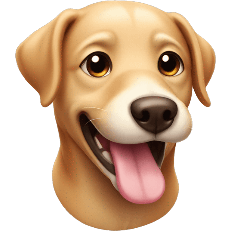 cute dog smiling with tongue out emoji